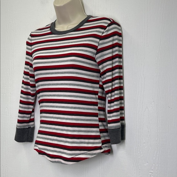 Free People - Good On You Striped Thermal Rose Quarter Sleeve Top Size Small - Picture 6 of 10
